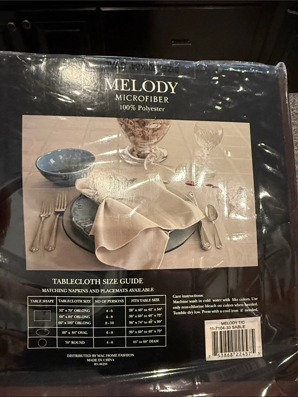 Melody Microfiber Tablecloth in Deep Brown